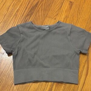 Garage Ribbed Gray Top